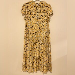 TOPSHOP PETITE YELLOW SUNFLOWER MIDI DRESS
